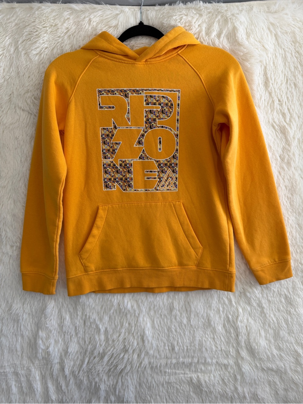 Ripzone Boys Graphic Hoodie Size L Yellow Skater Streetwear Comfy Unisex Pocket